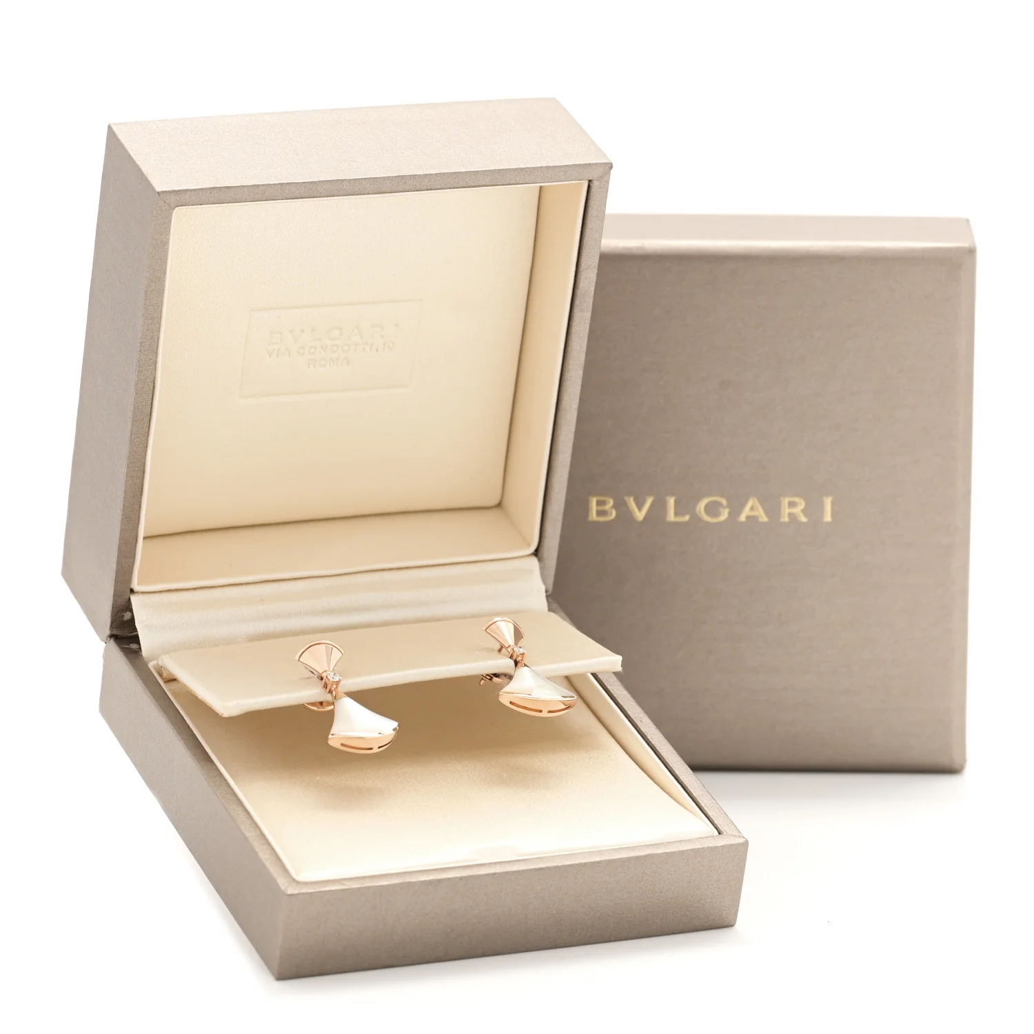 18K Rose Gold Diamond Mother of Pearl Divas' Dream Earrings - Image 6