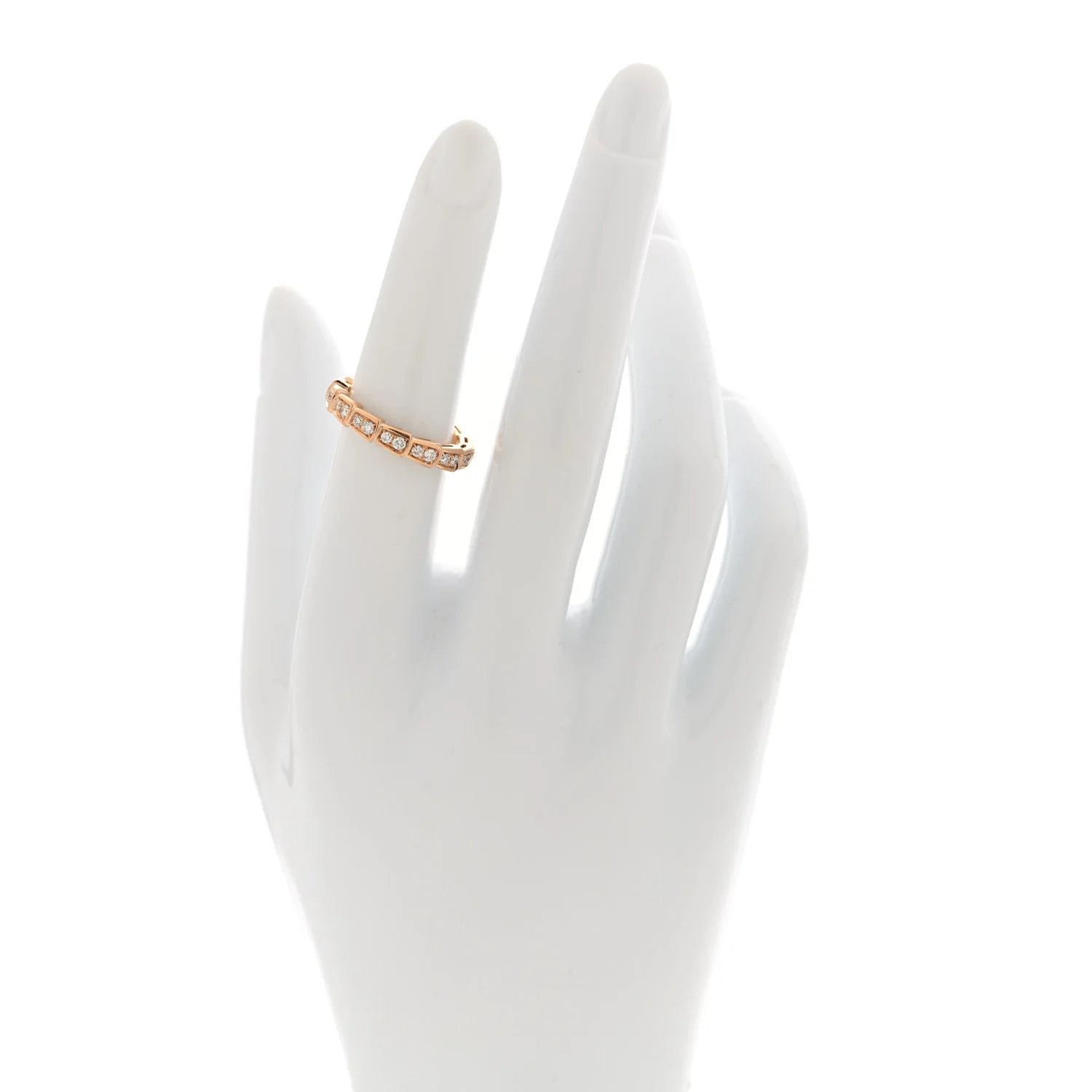 18K Rose Gold Diamond Serpenti Viper Band Ring 51 5.75 - Image 2