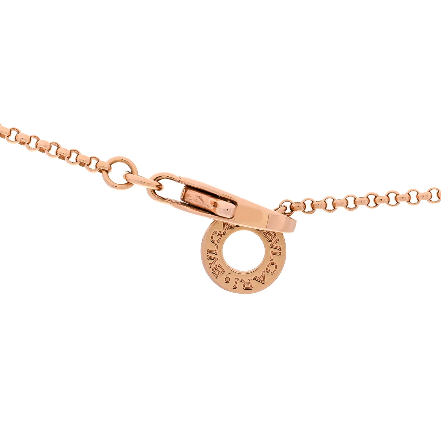 18K Rose Gold Diamond Small B.Zero1 Pave Pendant Necklace - Image 4