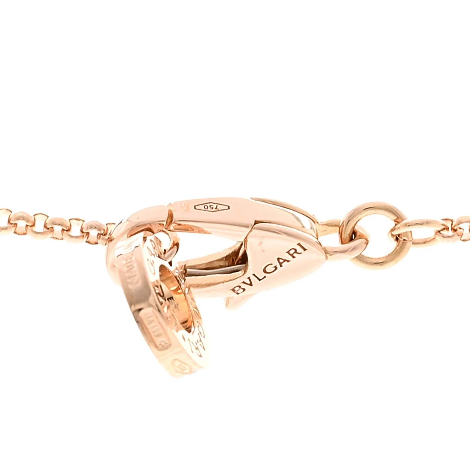 18K Rose Gold Diamond Small B.Zero1 Pave Pendant Necklace - Image 4