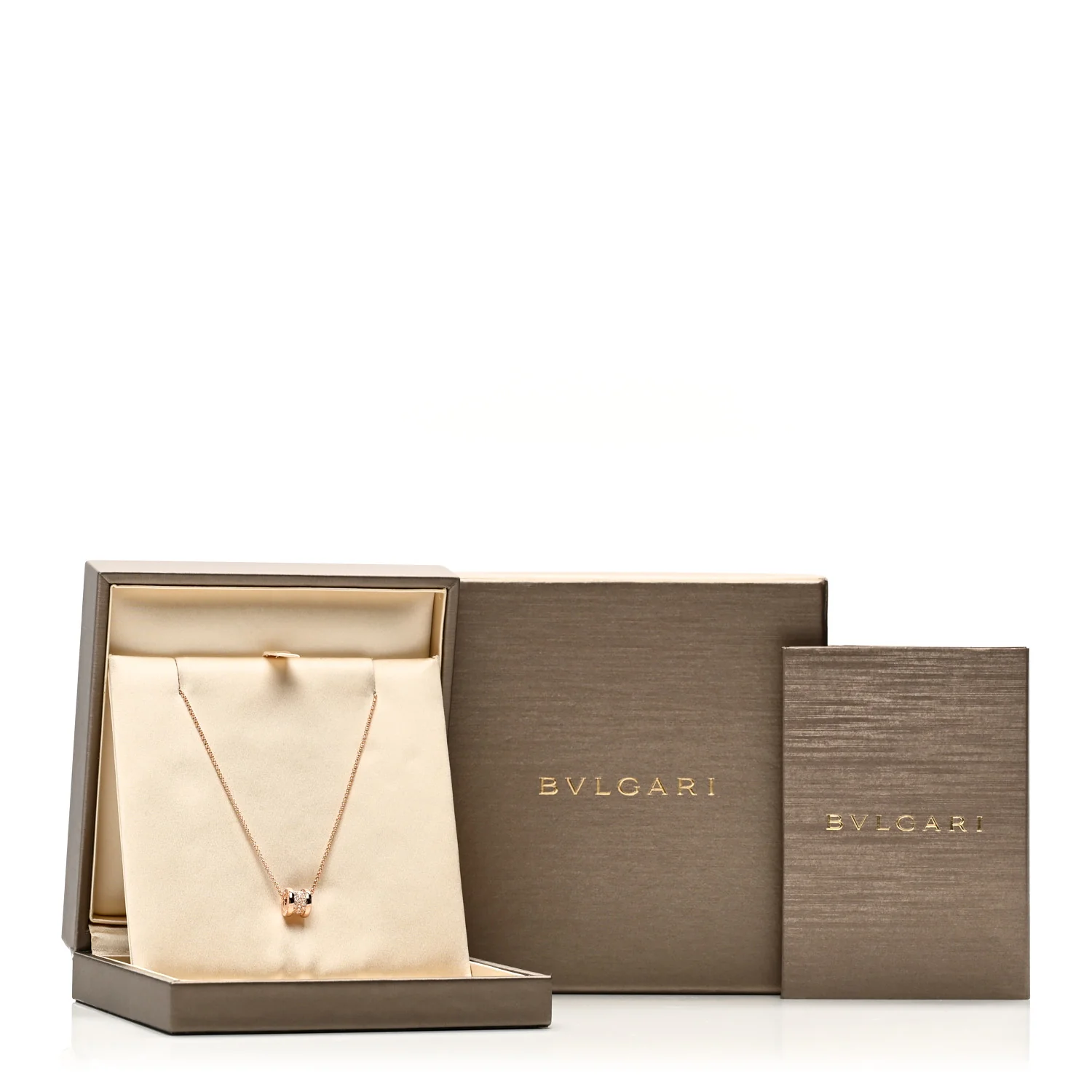 18K Rose Gold Diamond Small B.Zero1 Pave Pendant Necklace - Image 6