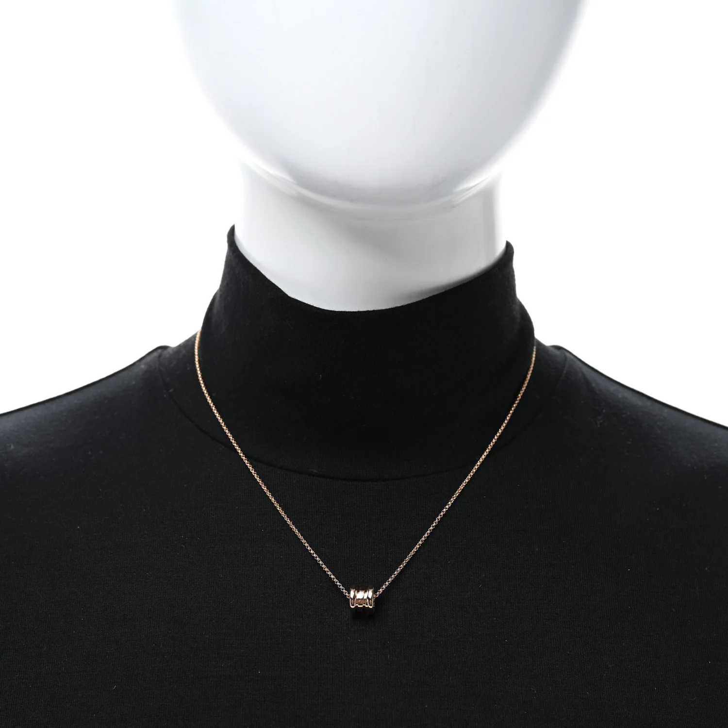 18K Rose Gold Mini B.Zero1 Pendant Necklace - Image 2