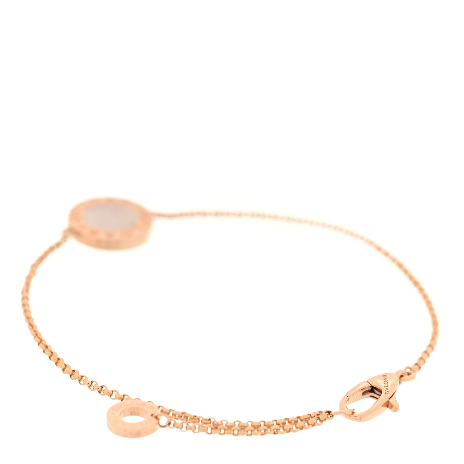 18K Rose Gold Mother of Pearl BVLGARI BVLGARI Chain Bracelet - Image 2