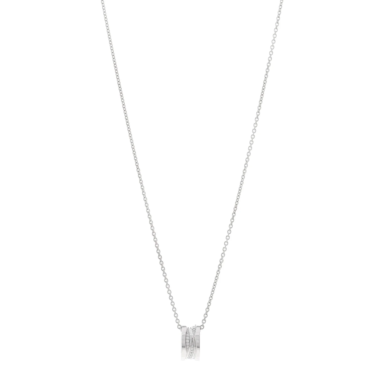 18K White Gold Diamond B.Zero1 Legend Pendant Necklace