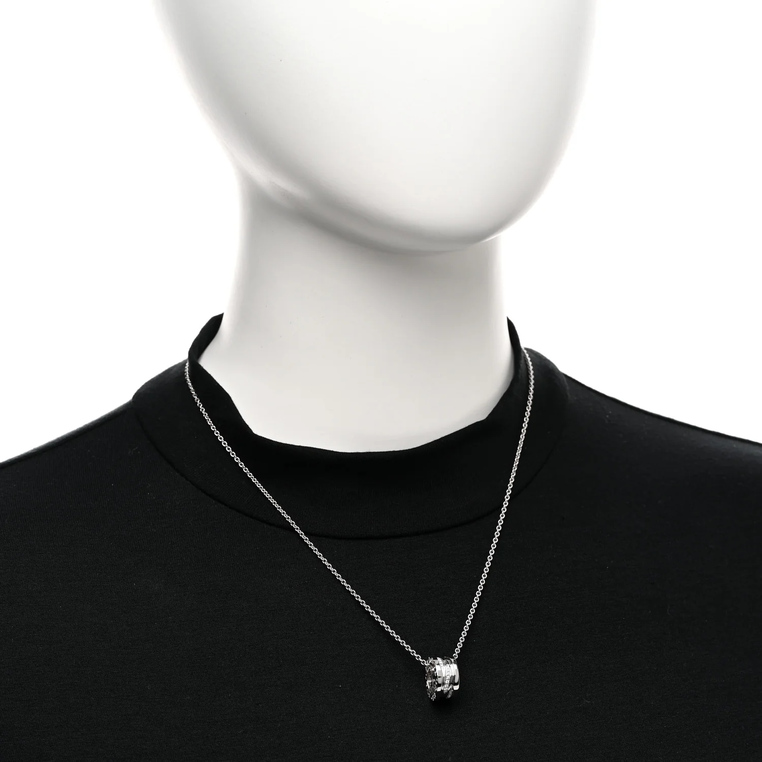 18K White Gold Diamond B.Zero1 Legend Pendant Necklace - Image 2