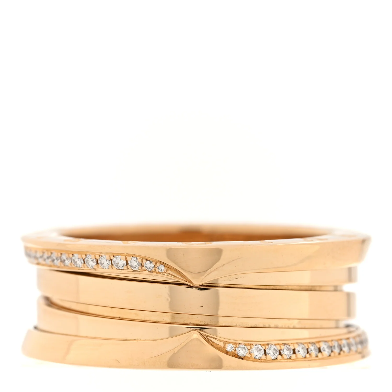 18K Yellow Gold Diamond B.Zero1 Three-Band Ring 63 10.25 - Image 3