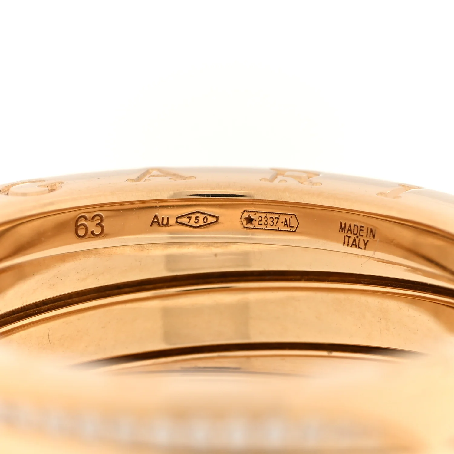 18K Yellow Gold Diamond B.Zero1 Three-Band Ring 63 10.25 - Image 4