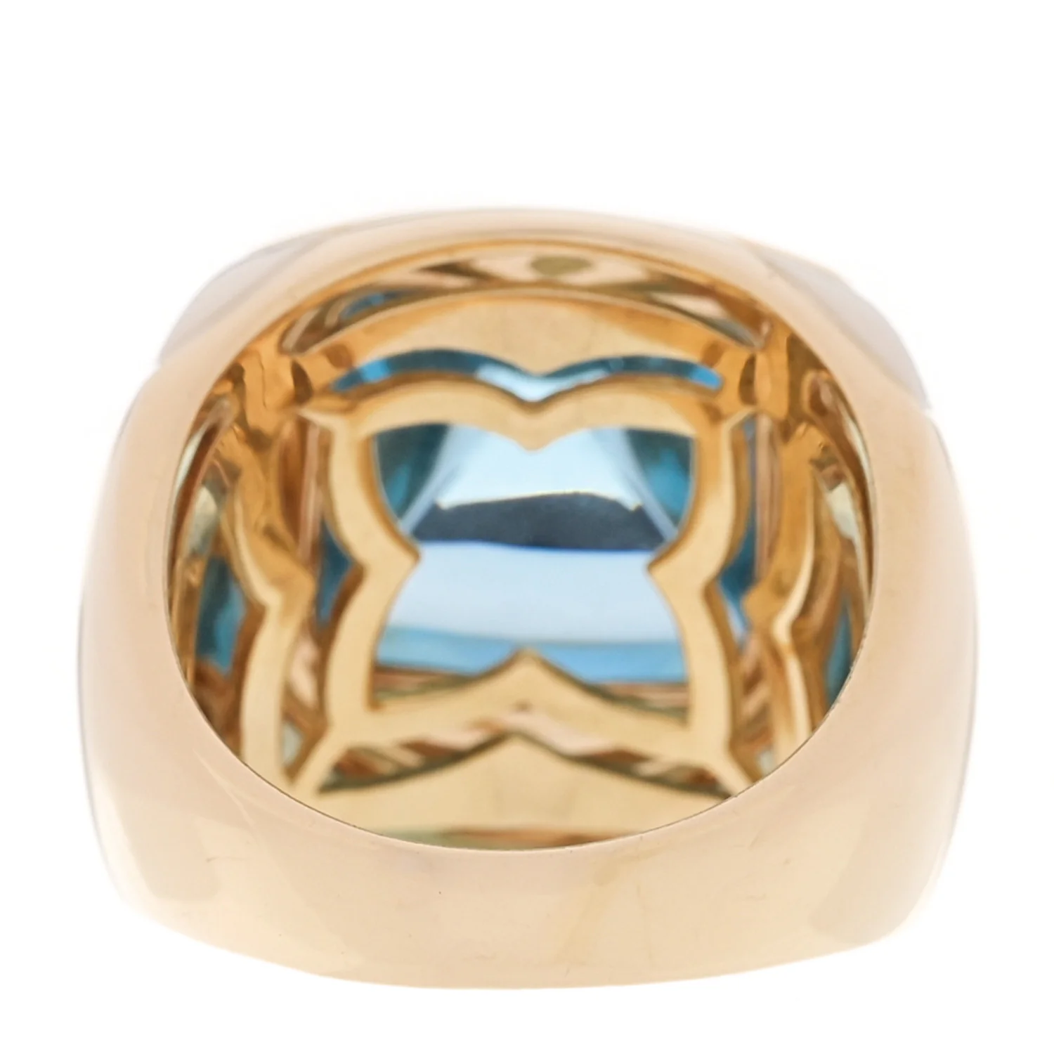 18K Yellow White Gold Aquamarine Pyramide Ring 51 5.75 - Image 3