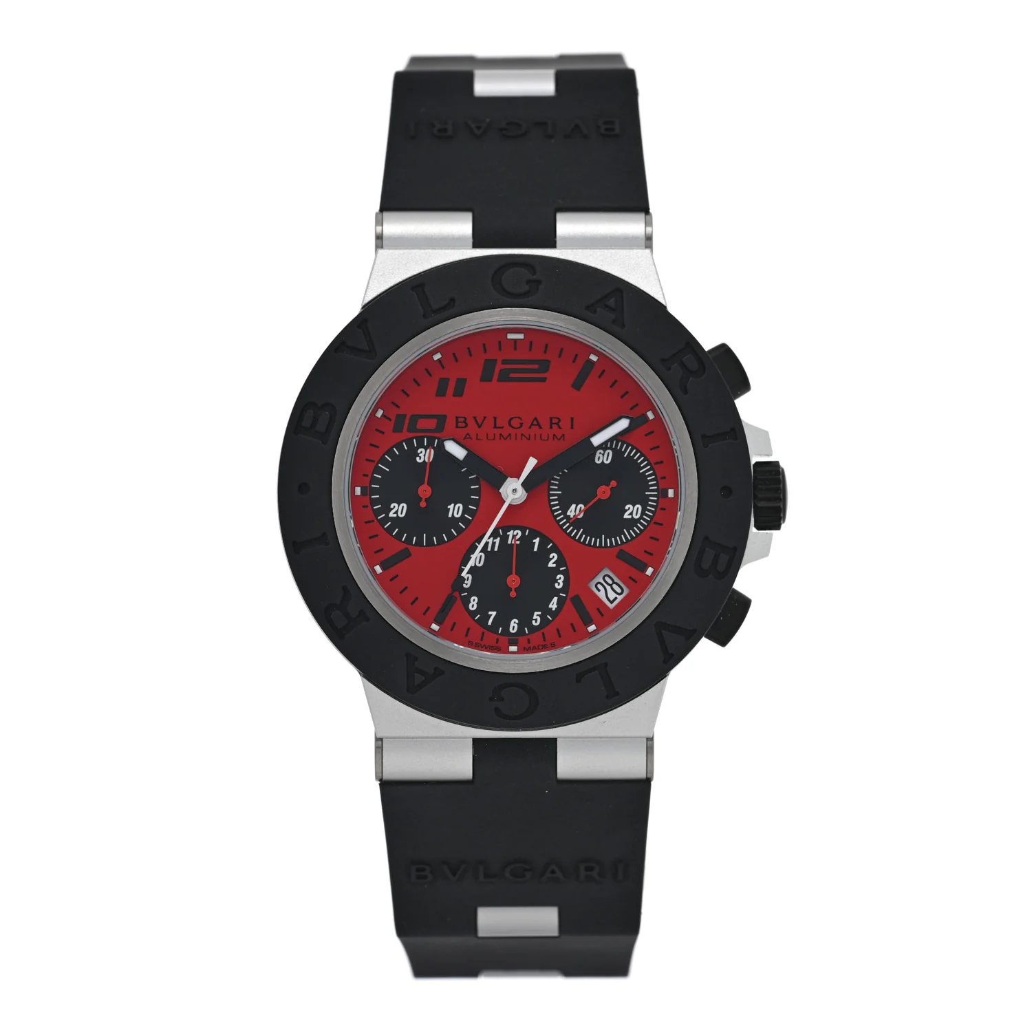 Aluminum Rubber 40mm Chronograph Ducati Automatic Watch Red