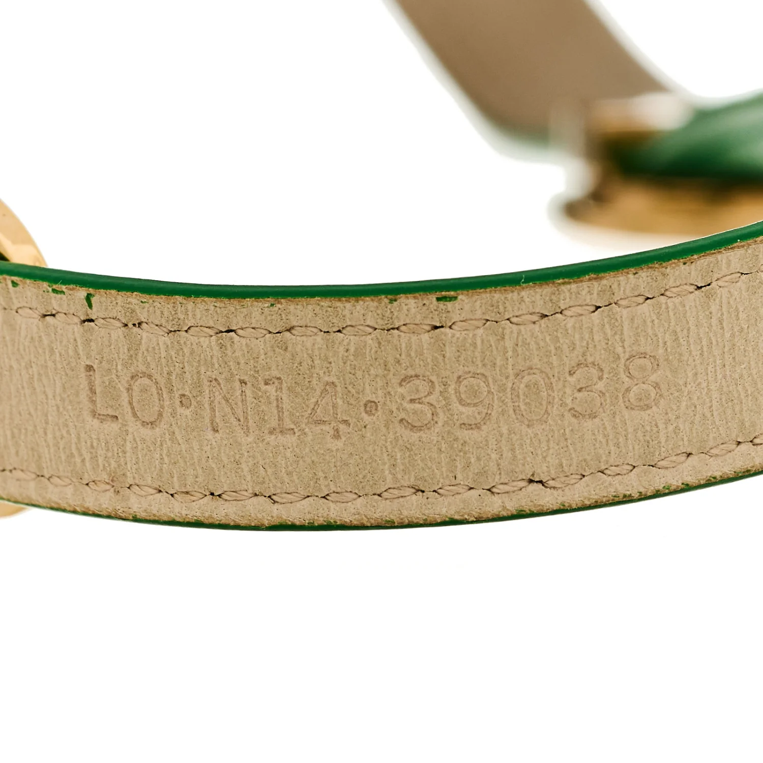 Calfskin Double Coiled Bracelet Green - Image 4