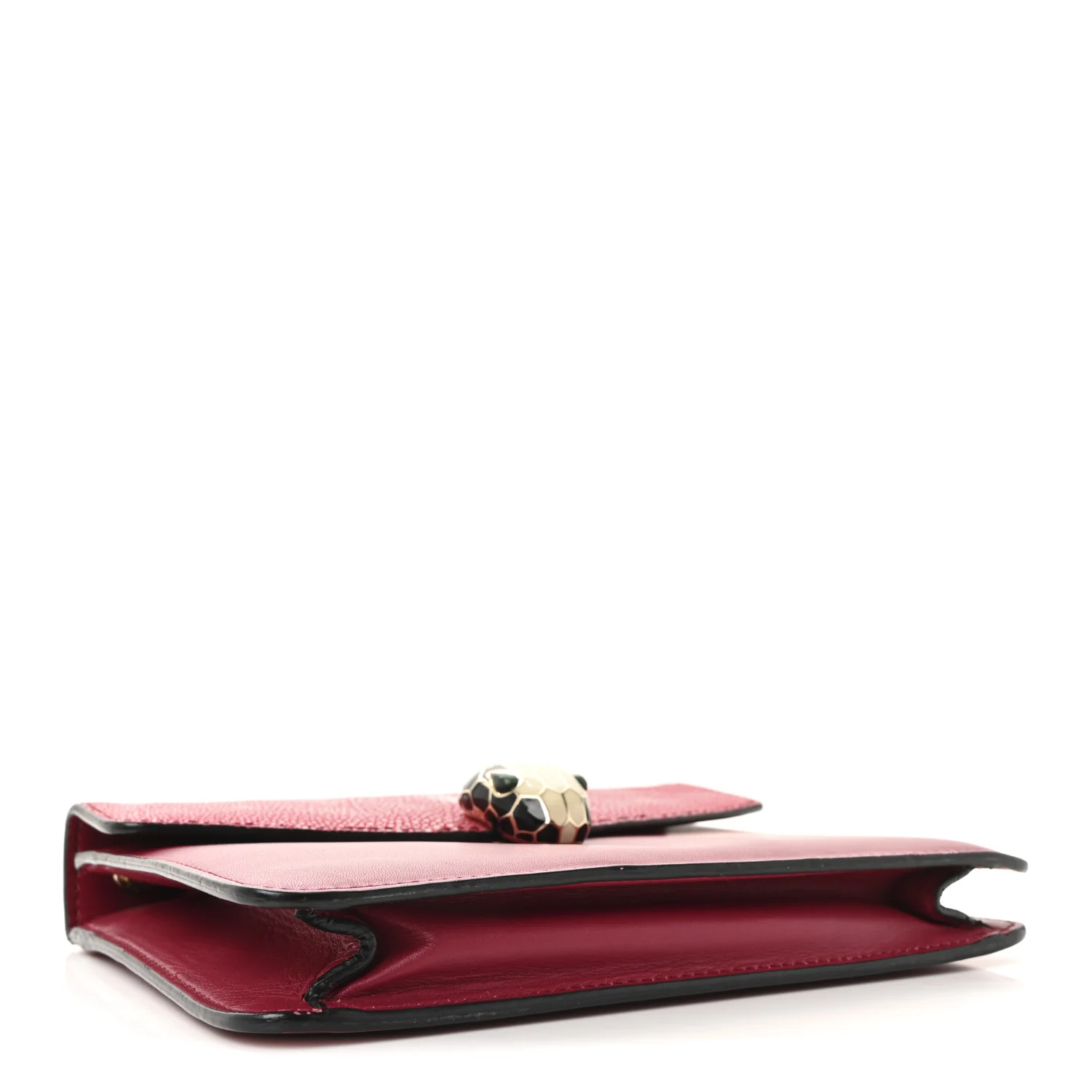 Calfskin Galuchat Serpenti Forever Crossbody Bag Dark Pink - Image 4