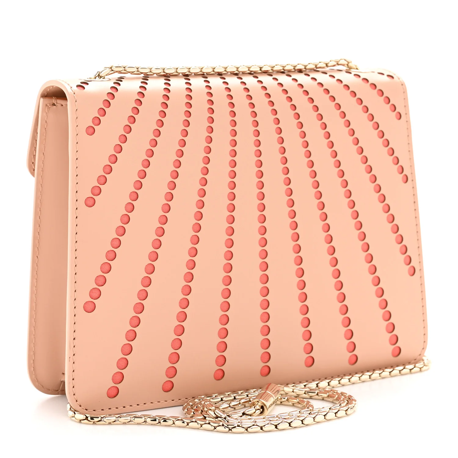 Calfskin Laser Cut Small Serpenti Forever Diamond Blast Sunshine Crossbody Bag Beige - Image 4