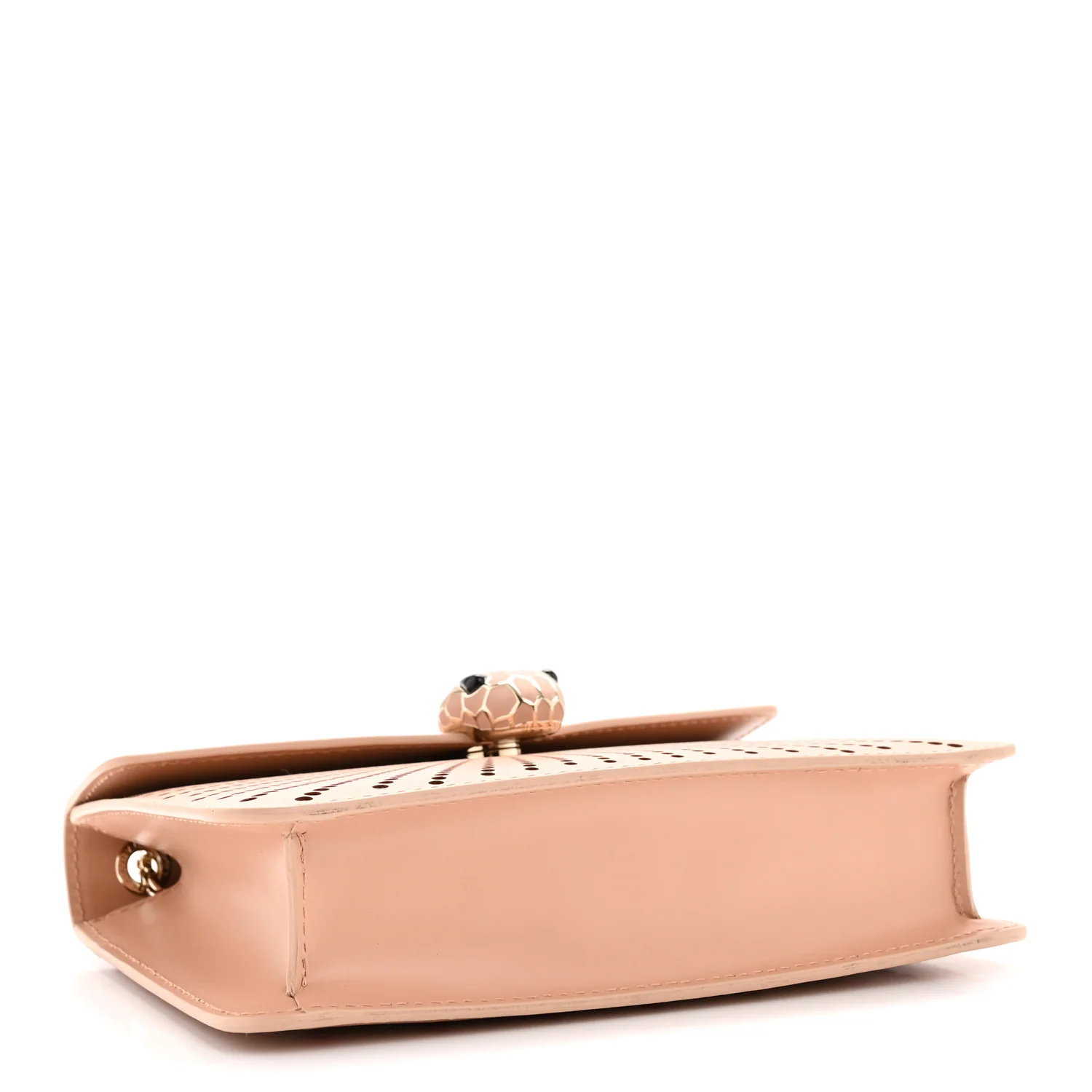 Calfskin Laser Cut Small Serpenti Forever Diamond Blast Sunshine Crossbody Bag Beige - Image 5