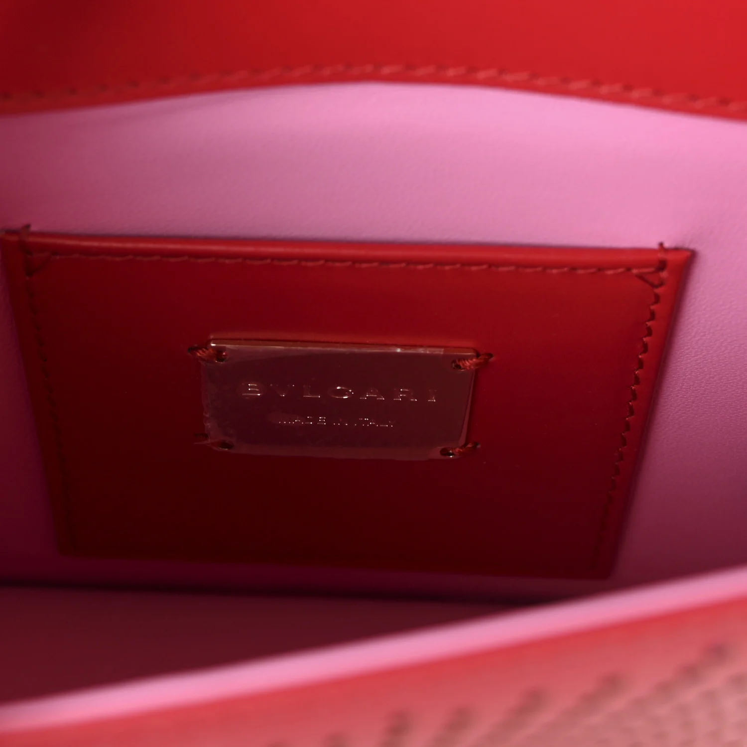 Calfskin Laser Cut Small Serpenti Forever Diamond Blast Sunshine Crossbody Bag Red Pink - Image 6