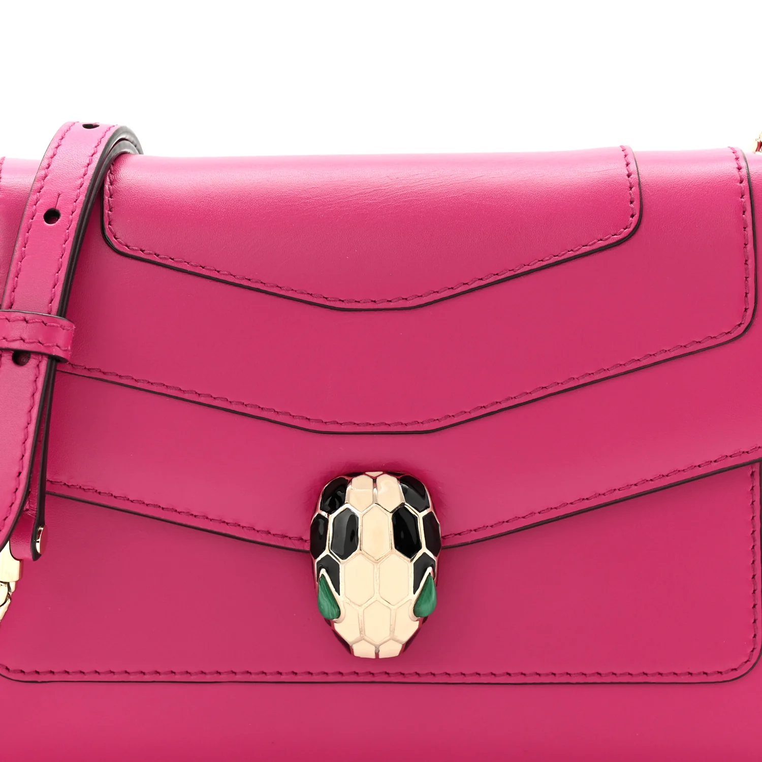 Calfskin Serpenti Forever Crossbody Bag Pink - Image 8