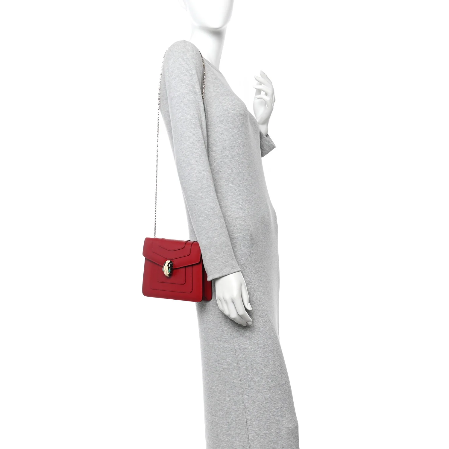 Calfskin Serpenti Forever Crossbody Bag Red - Image 2