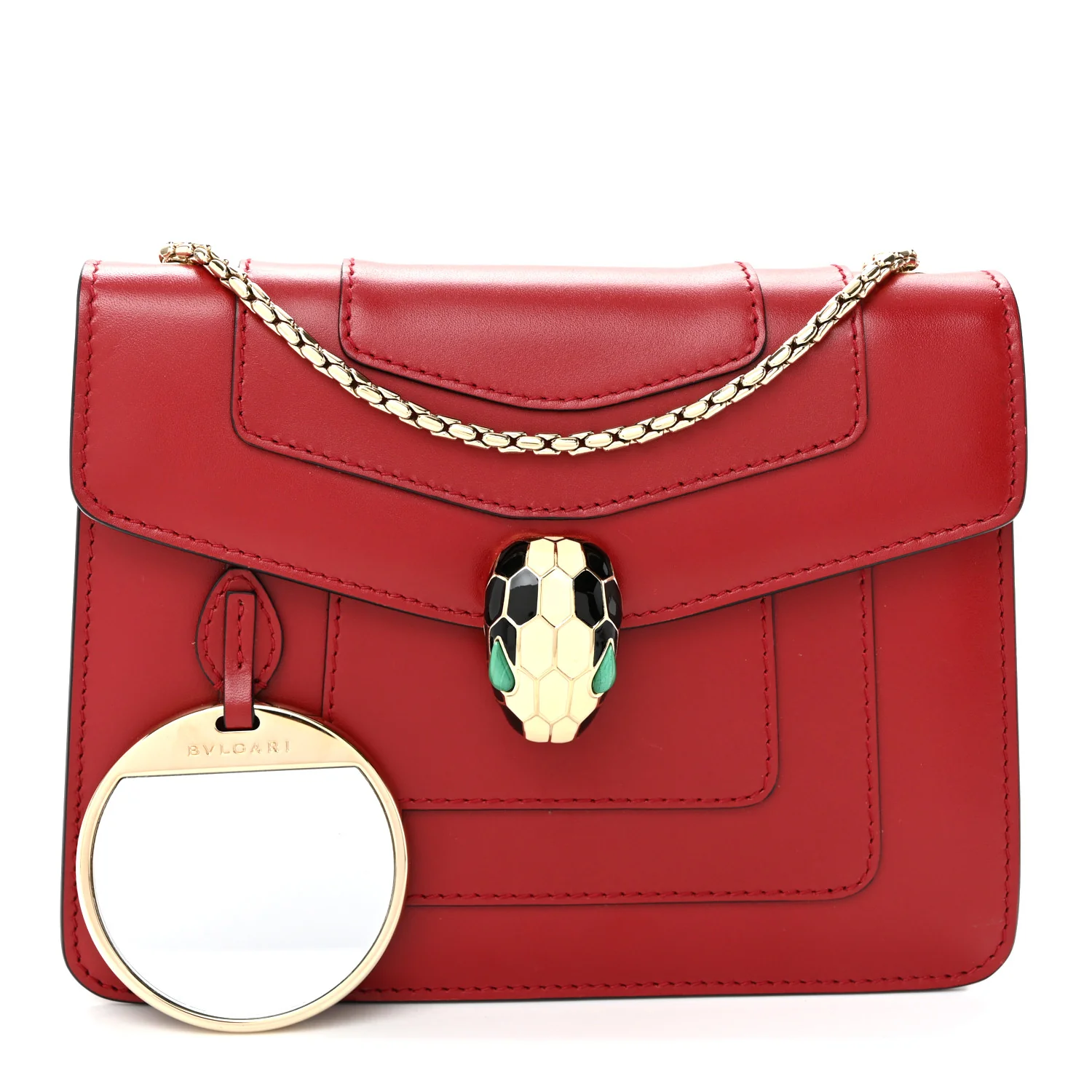 Calfskin Serpenti Forever Crossbody Bag Red - Image 3