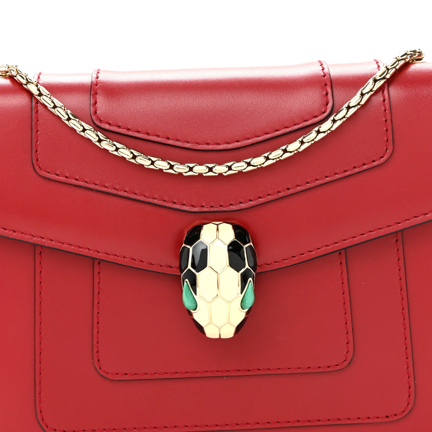 Calfskin Serpenti Forever Crossbody Bag Red - Image 8