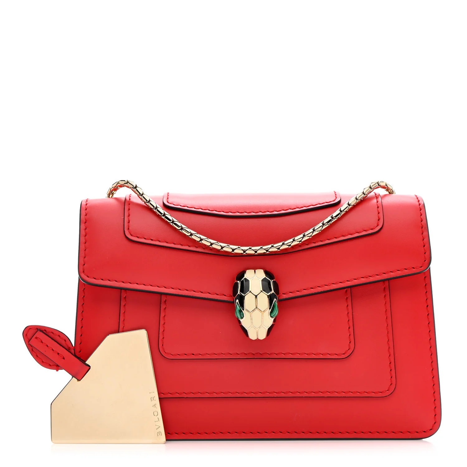 Calfskin Serpenti Forever Crossbody Bag Red - Image 3