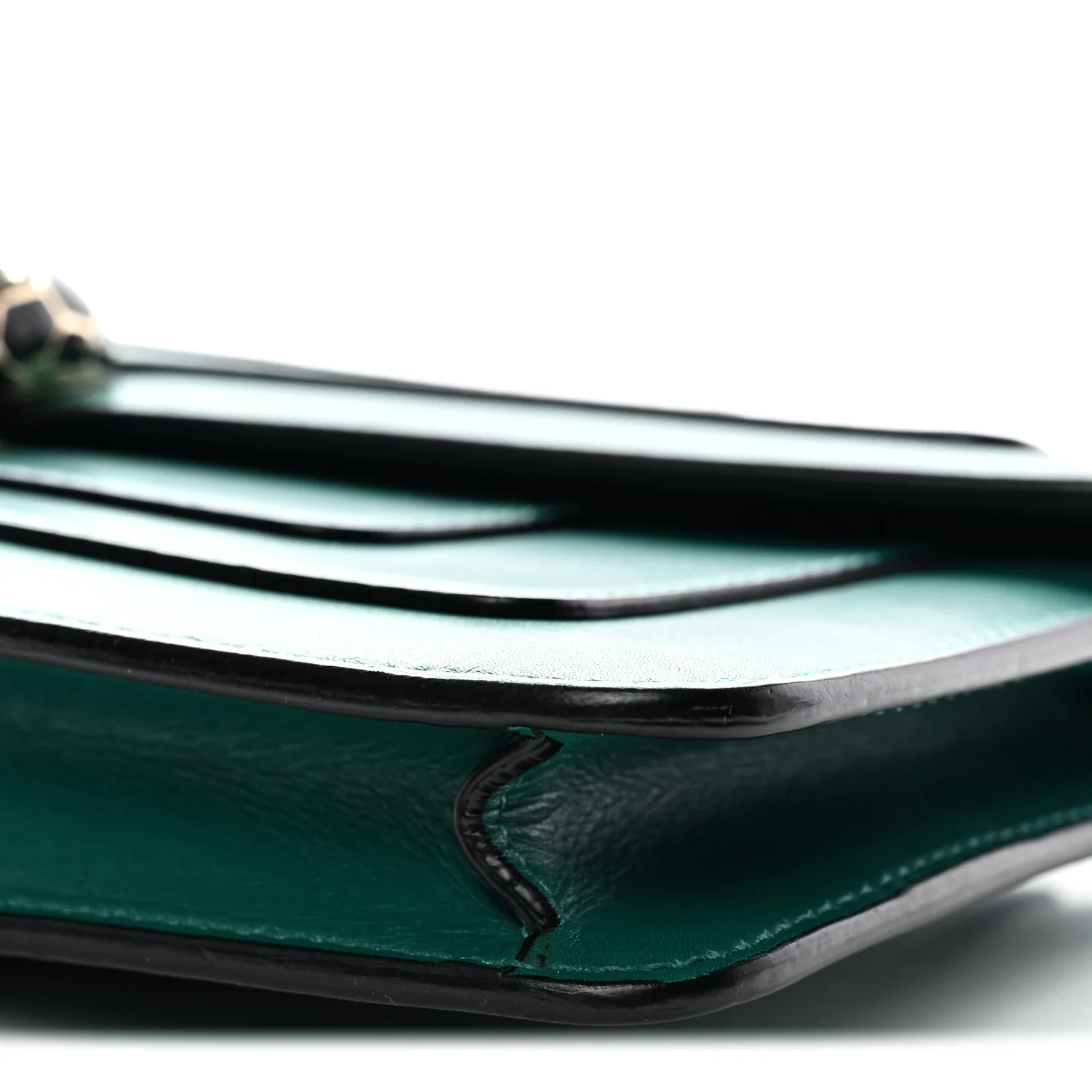 Calfskin Serpenti Forever Flap Clutch Emerald Green - Image 10