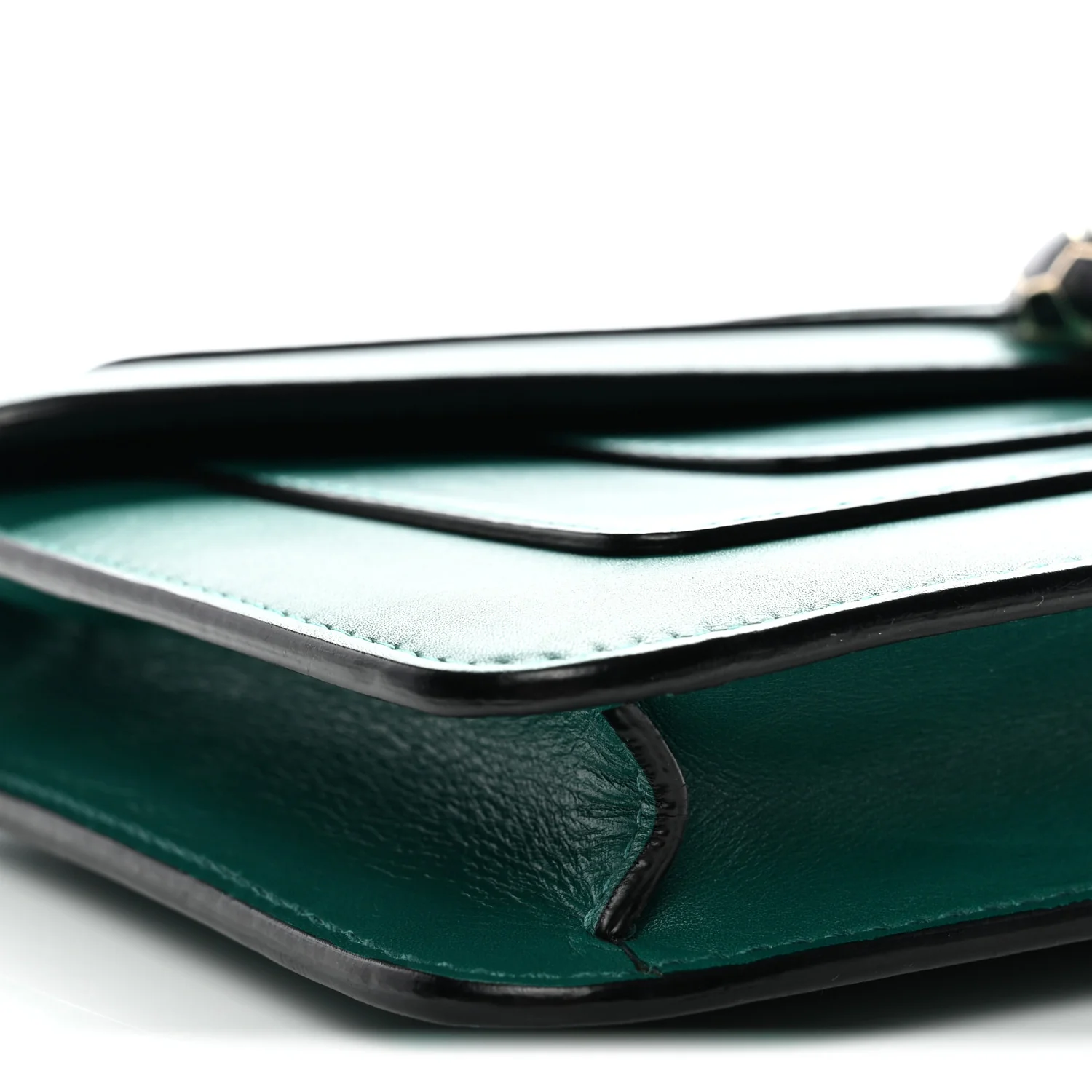 Calfskin Serpenti Forever Flap Clutch Emerald Green - Image 9