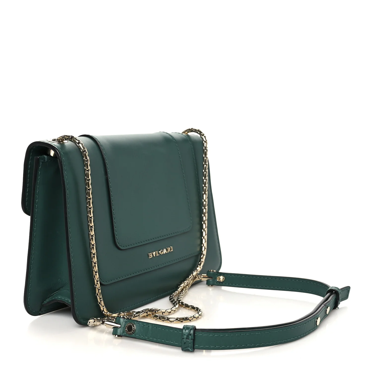 Calfskin Serpenti Forever Shoulder Bag Emerald Green - Image 4