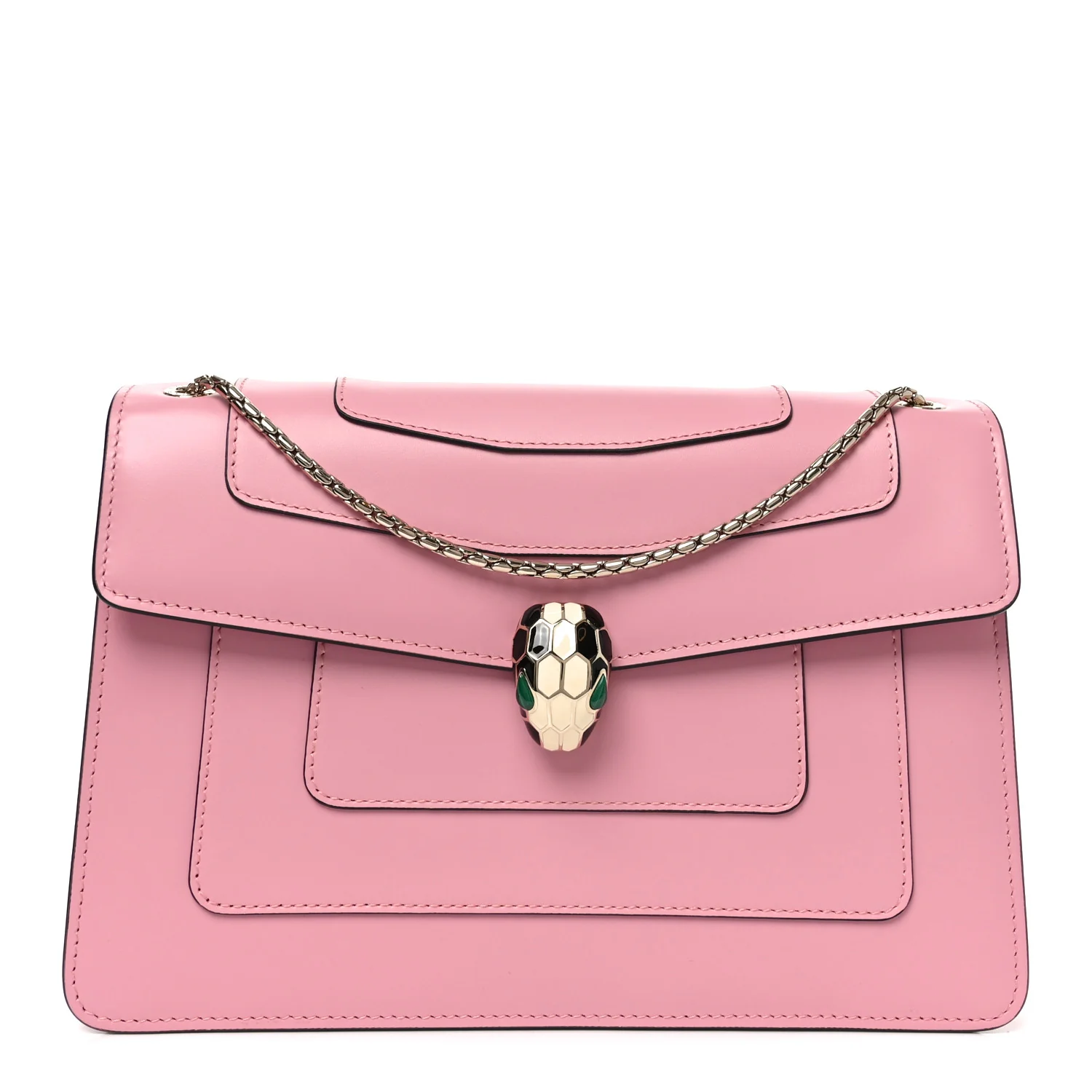 Calfskin Serpenti Forever Shoulder Bag Flamingo Topaz