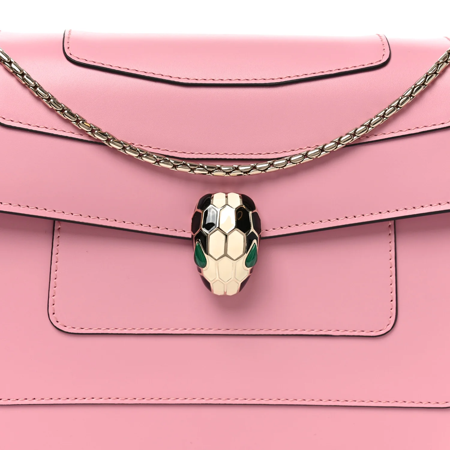 Calfskin Serpenti Forever Shoulder Bag Flamingo Topaz - Image 8