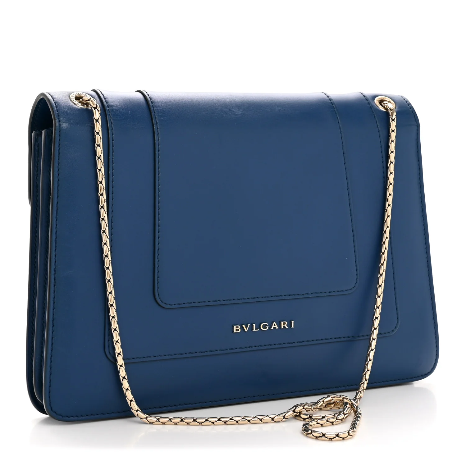 Calfskin Serpenti Forever Shoulder Bag Navy - Image 4