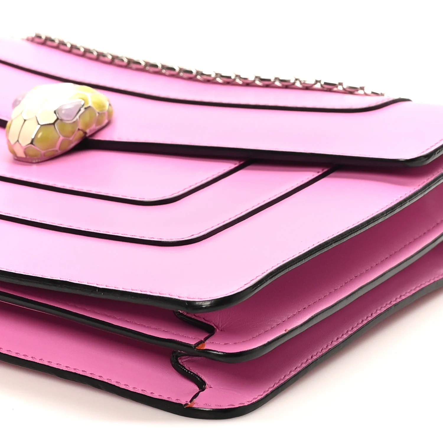 Calfskin Serpenti Forever Shoulder Bag Pink - Image 11