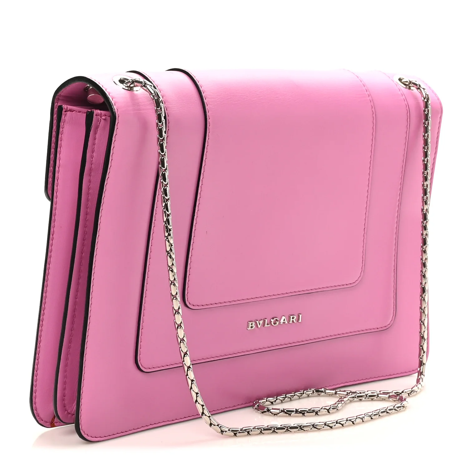 Calfskin Serpenti Forever Shoulder Bag Pink - Image 4