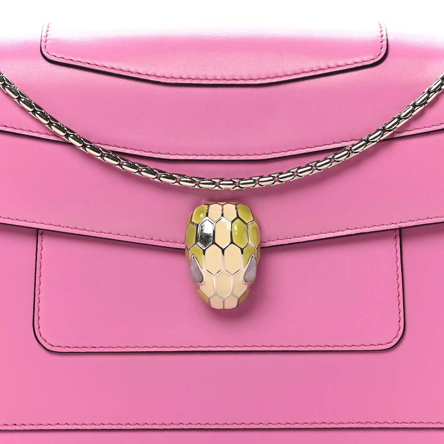 Calfskin Serpenti Forever Shoulder Bag Pink - Image 9