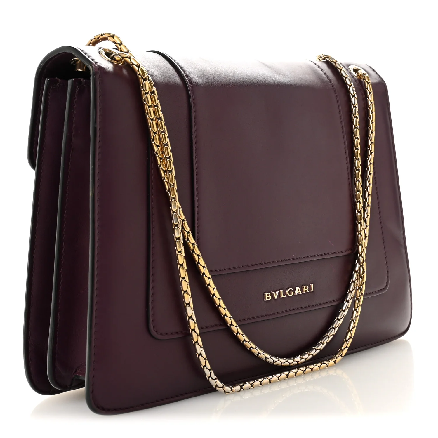 Calfskin Serpenti Forever Shoulder Bag Plum - Image 3