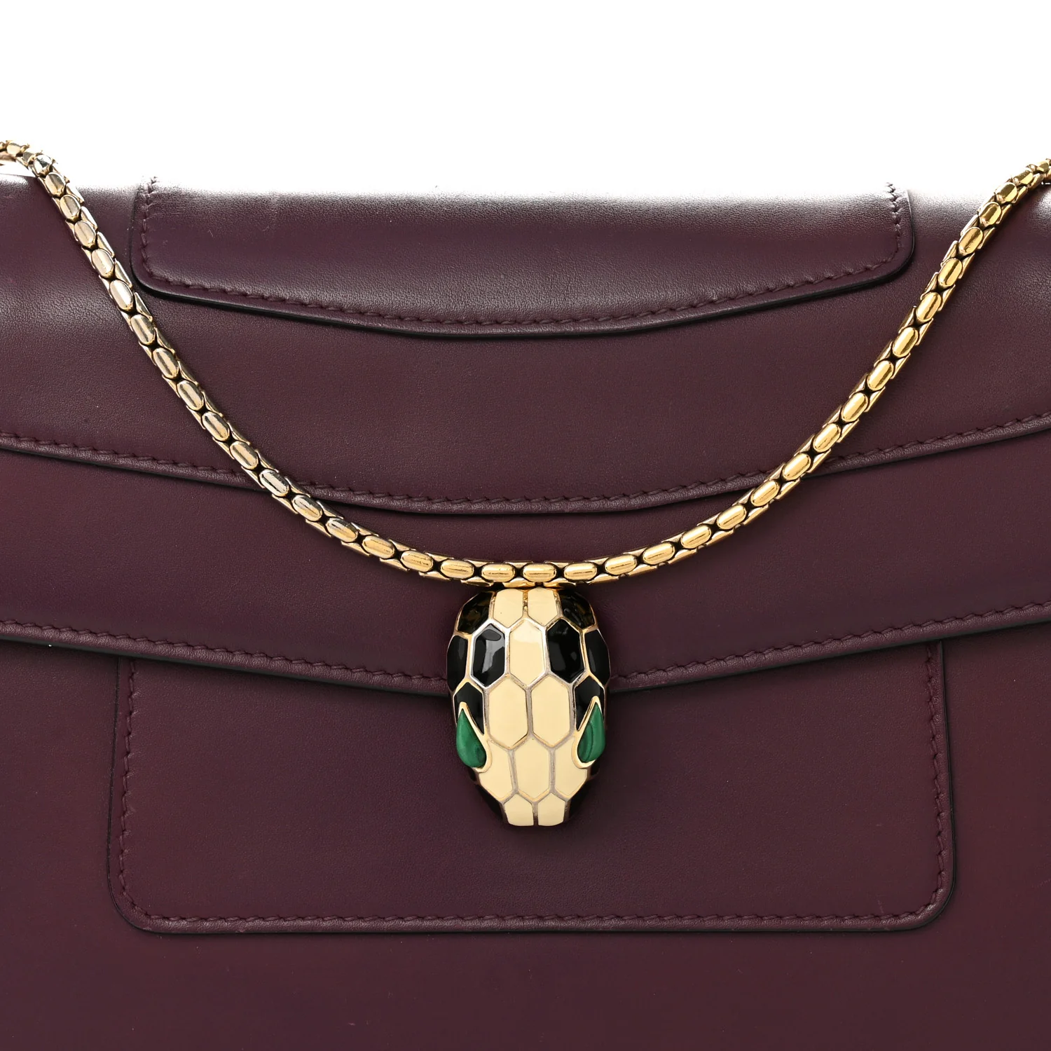 Calfskin Serpenti Forever Shoulder Bag Plum - Image 8