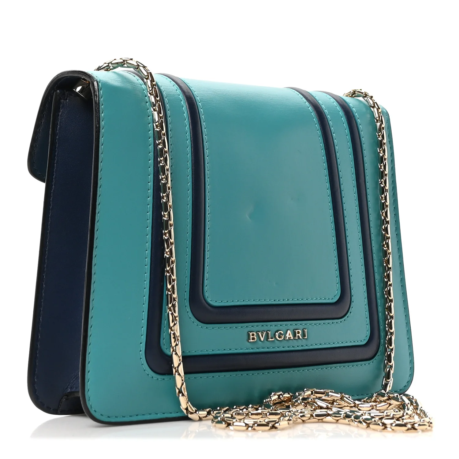Calfskin Serpenti Forever Snake Strap Crossbody Bag Aquarelle Turquoise - Image 4