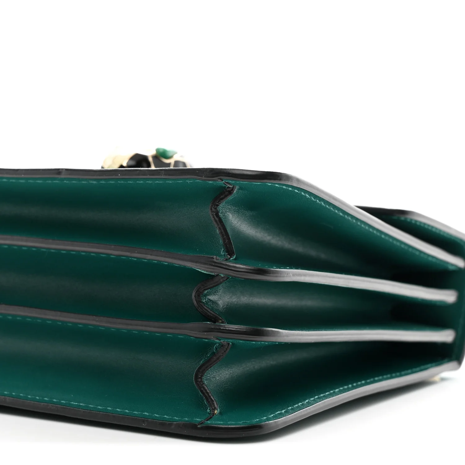 Calfskin Serpenti Forever Top Handle Emerald Green - Image 12