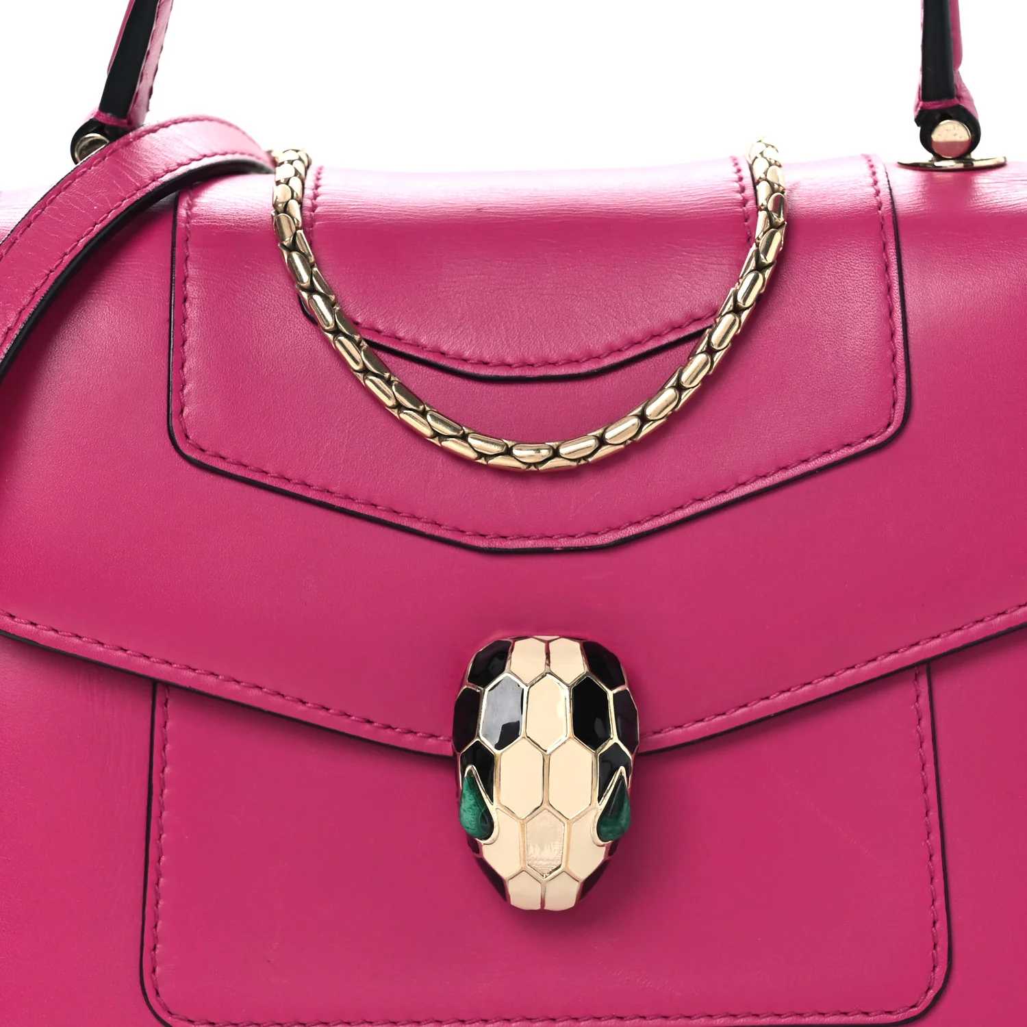 Calfskin Serpenti Forever Top Handle Pink - Image 8