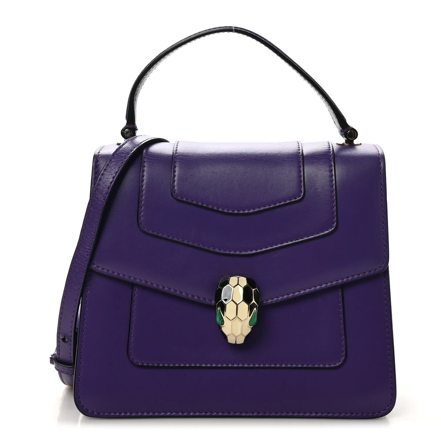 Calfskin Serpenti Forever Top Handle Purple