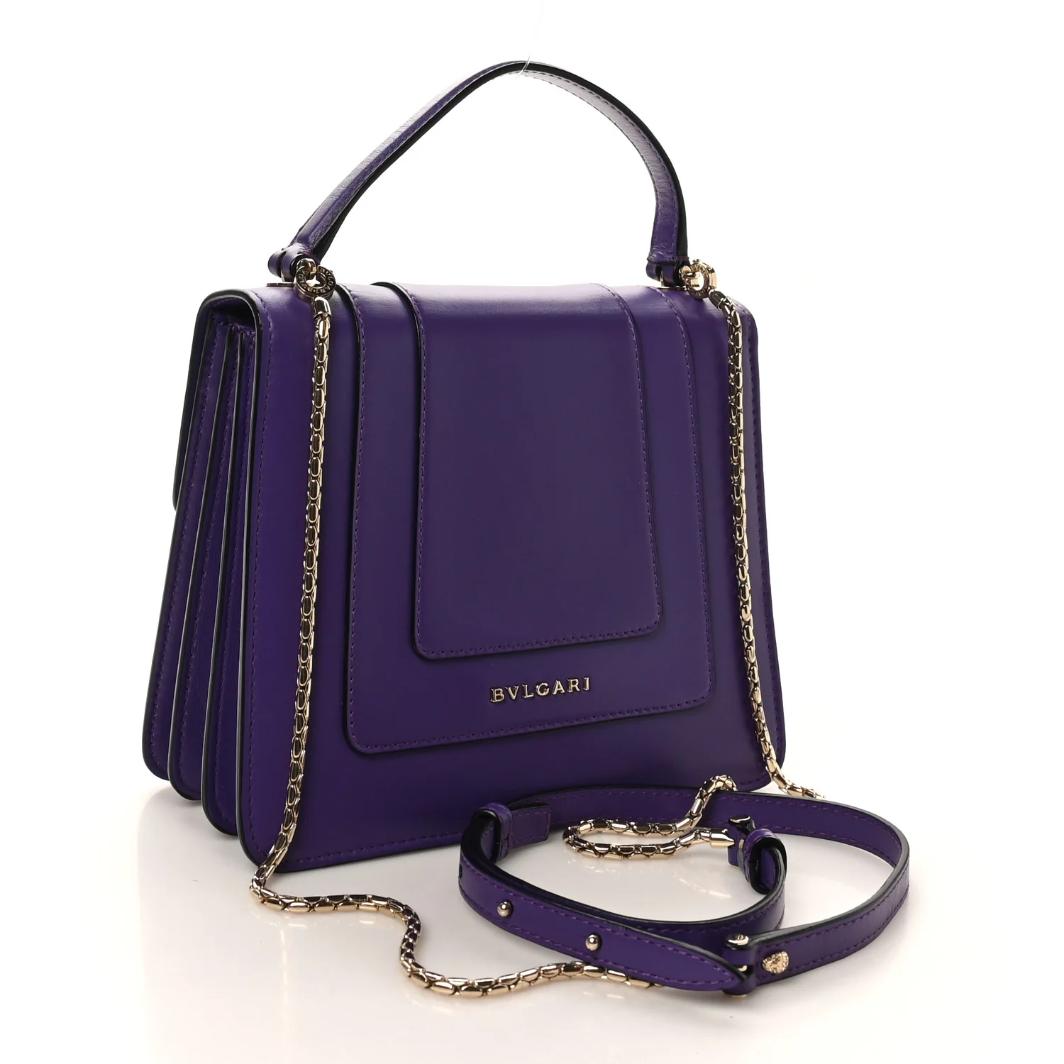 Calfskin Serpenti Forever Top Handle Purple - Image 4
