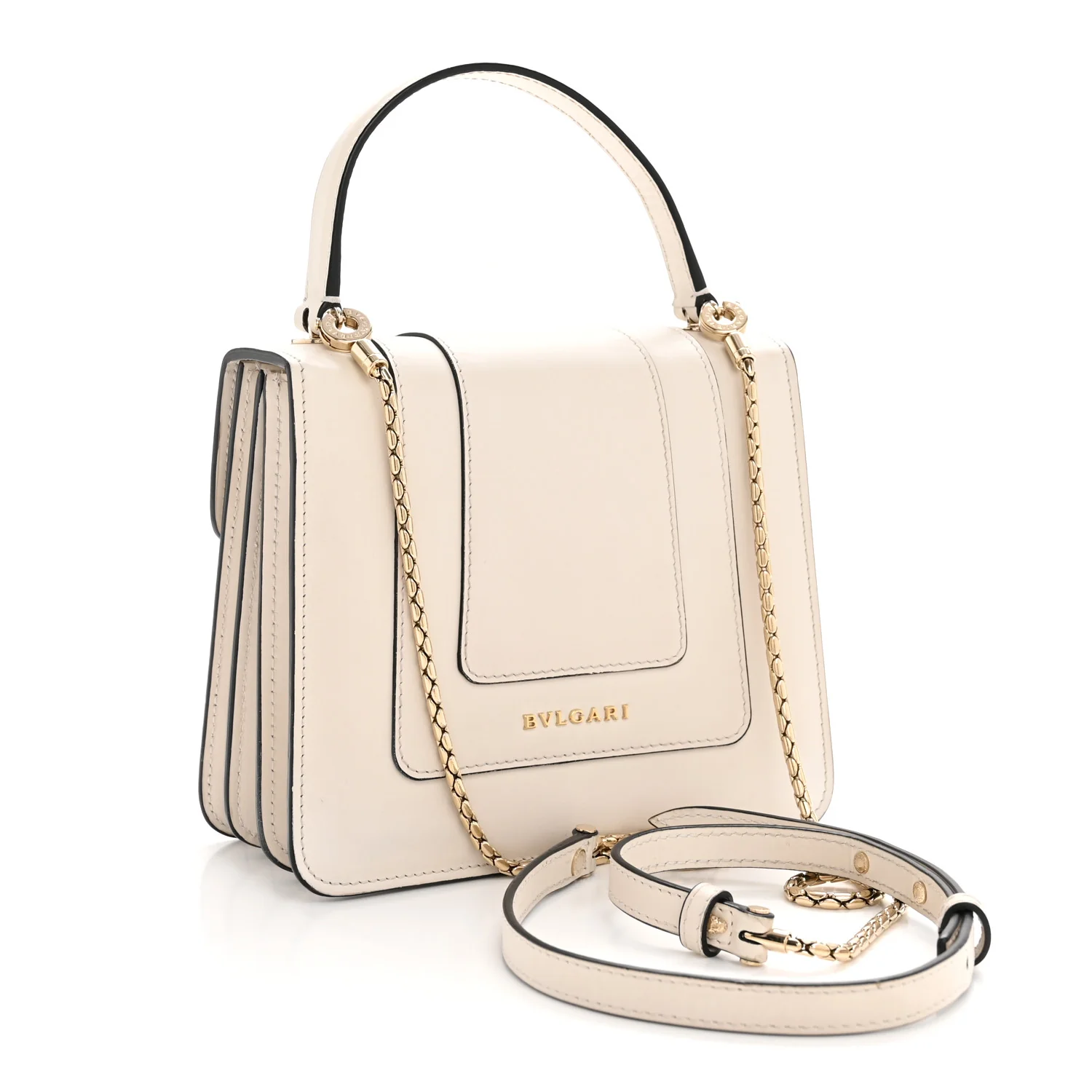 Calfskin Serpenti Forever Top Handle White - Image 3