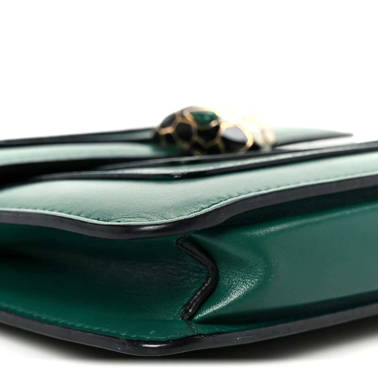 Calfskin Small Serpenti Forever Snake Strap Crossbody Bag Emerald Green - Image 10