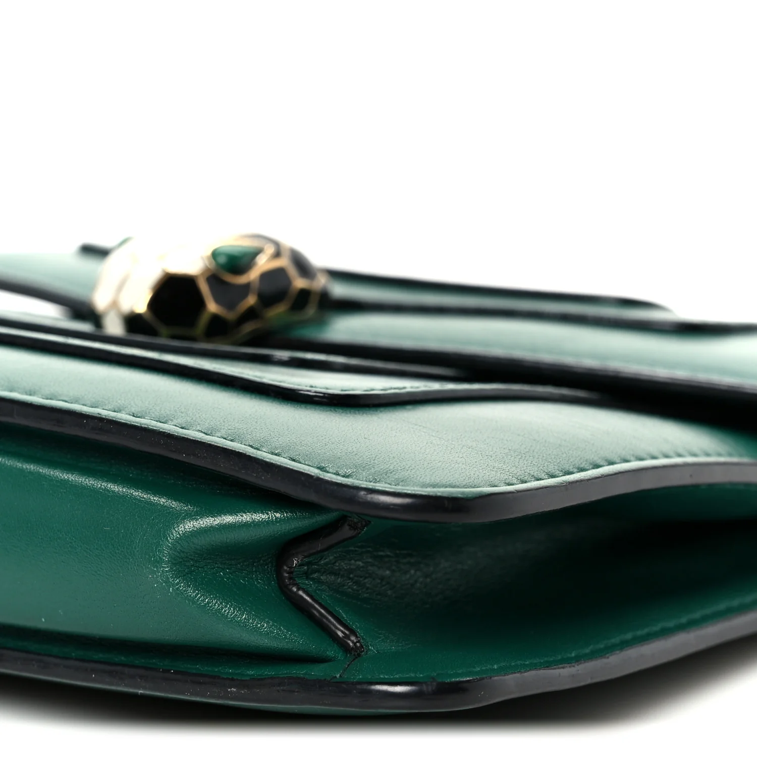 Calfskin Small Serpenti Forever Snake Strap Crossbody Bag Emerald Green - Image 11