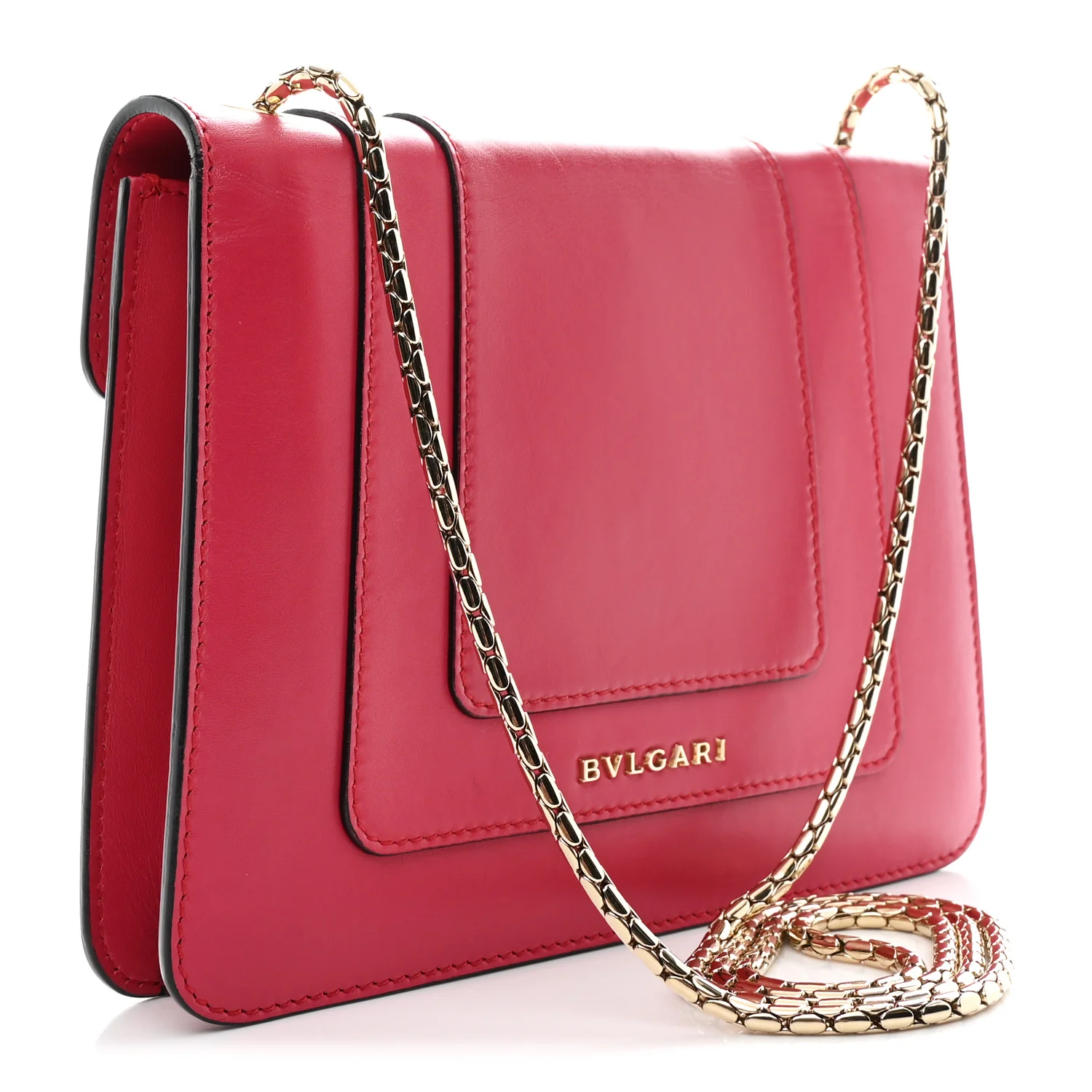 Calfskin Small Serpenti Forever Snake Strap Crossbody Bag Pink - Image 3