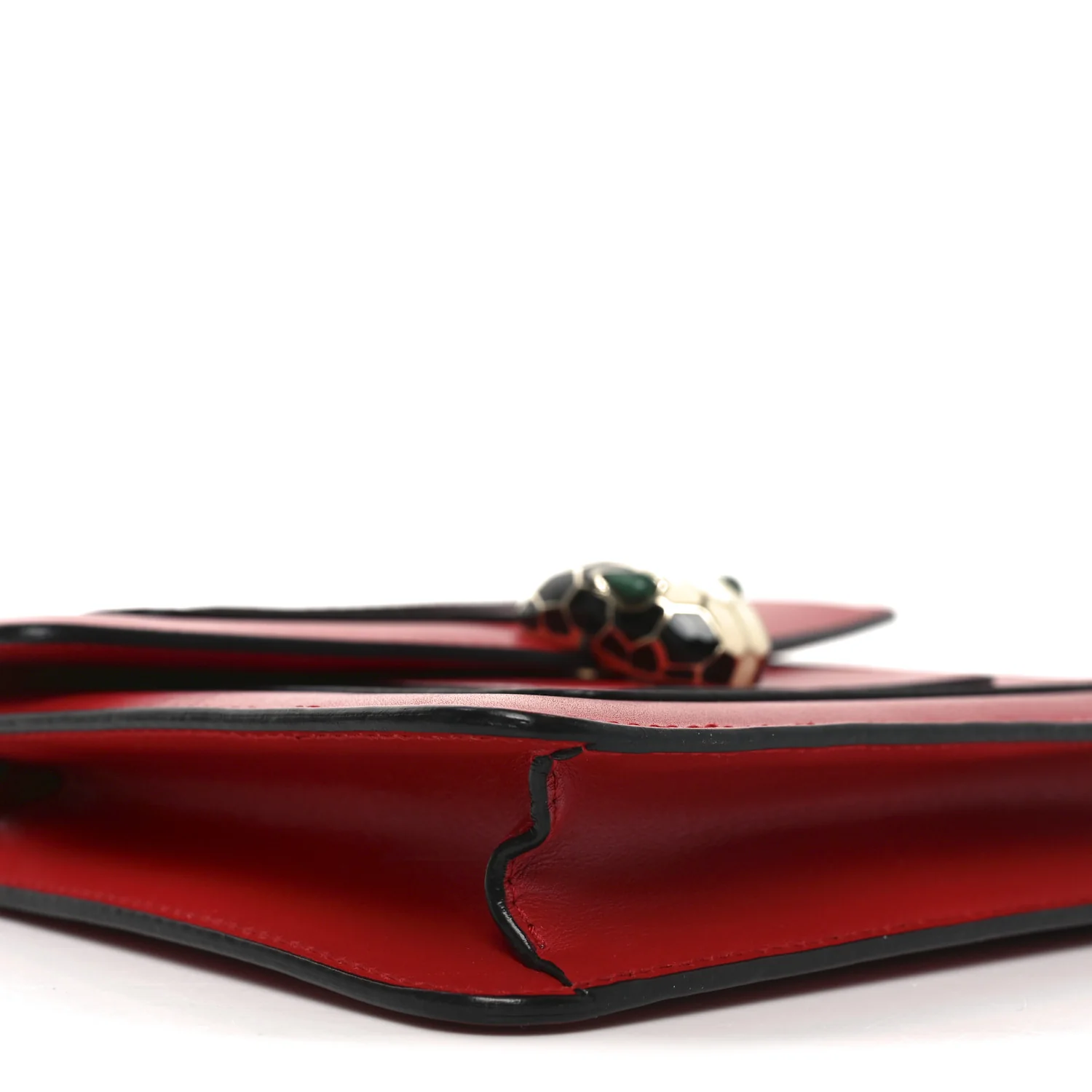 Calfskin Small Serpenti Forever Snake Strap Crossbody Bag Red - Image 8
