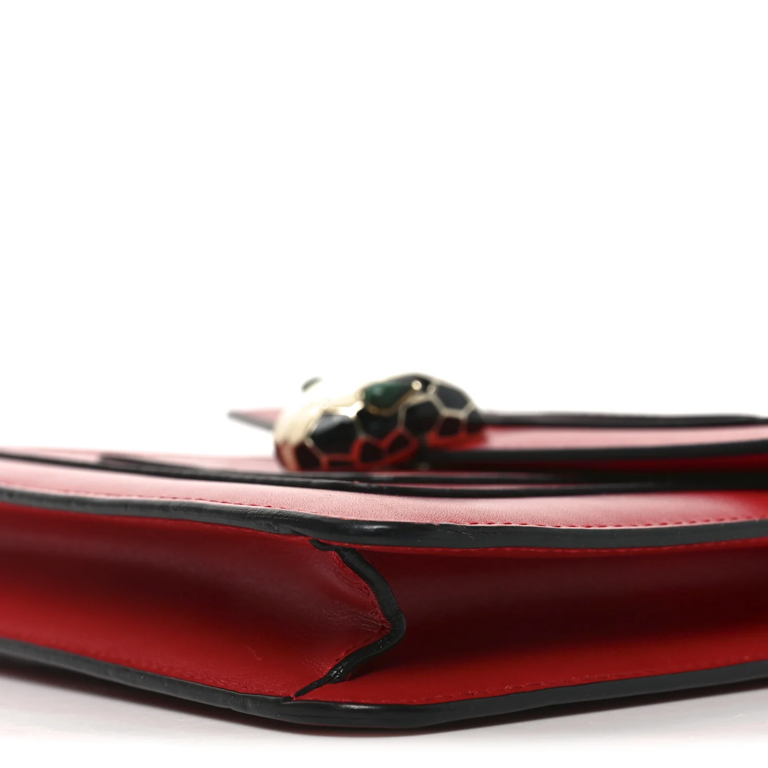 Calfskin Small Serpenti Forever Snake Strap Crossbody Bag Red - Image 9