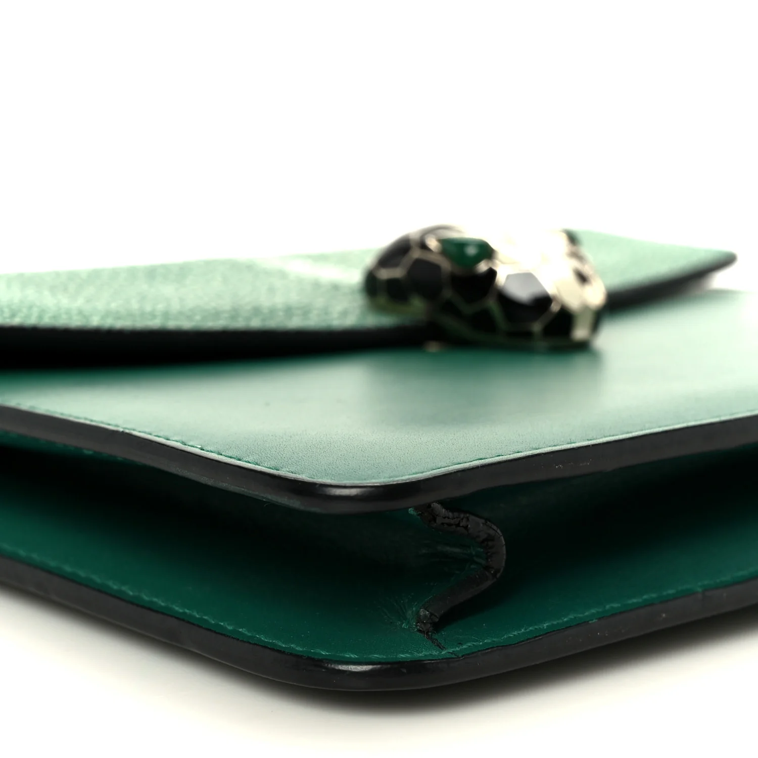 Galuchat Calfskin Serpenti Forever Crossbody Bag Green - Image 11