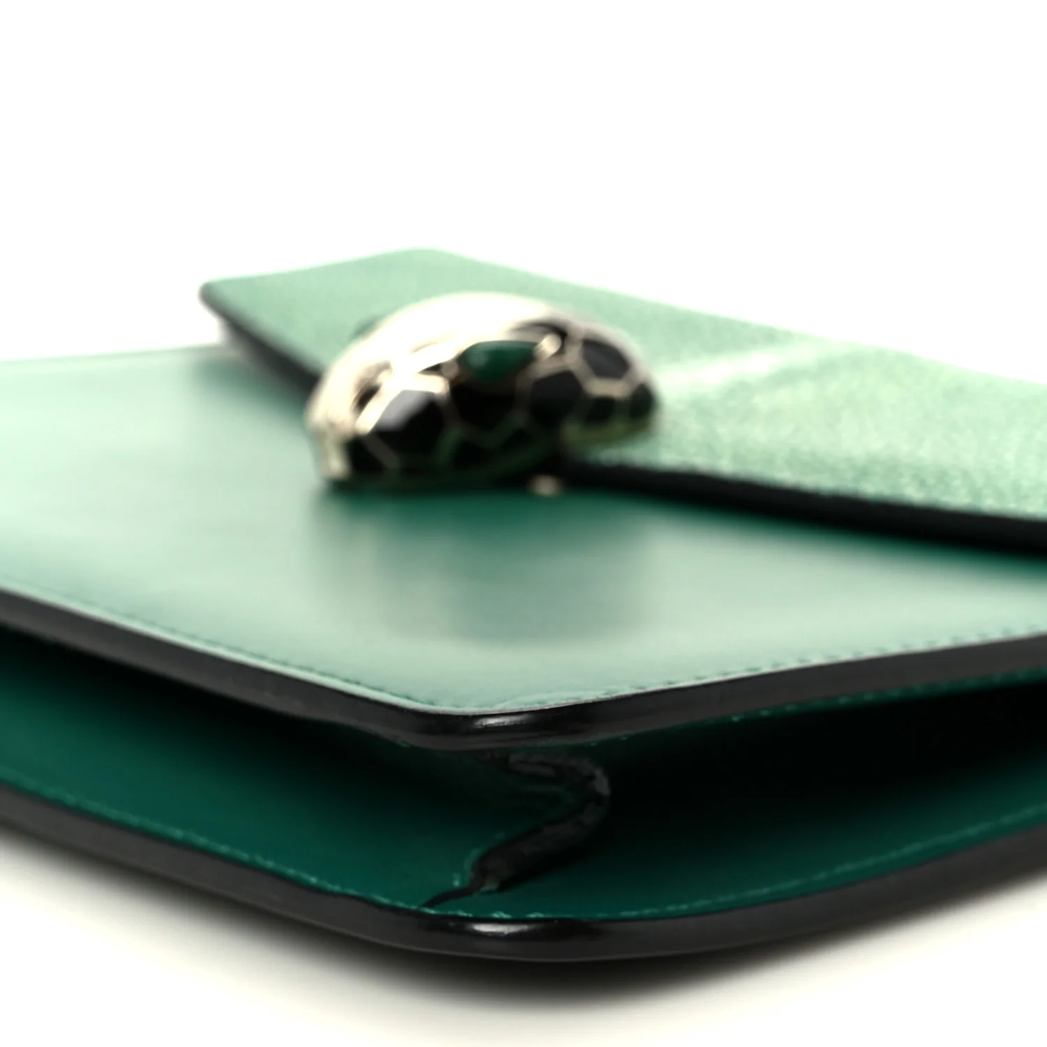 Galuchat Calfskin Serpenti Forever Crossbody Bag Green - Image 12