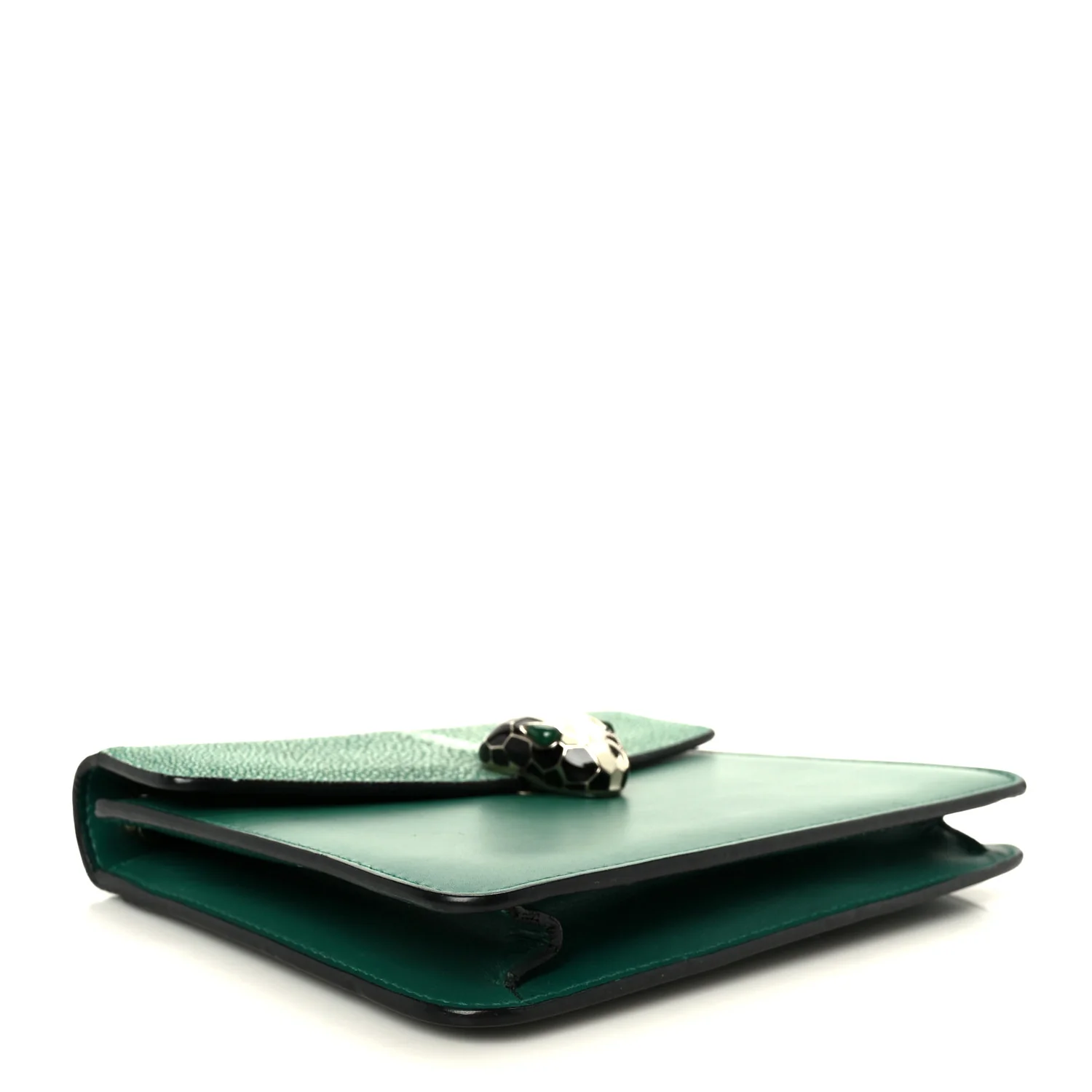 Galuchat Calfskin Serpenti Forever Crossbody Bag Green - Image 5