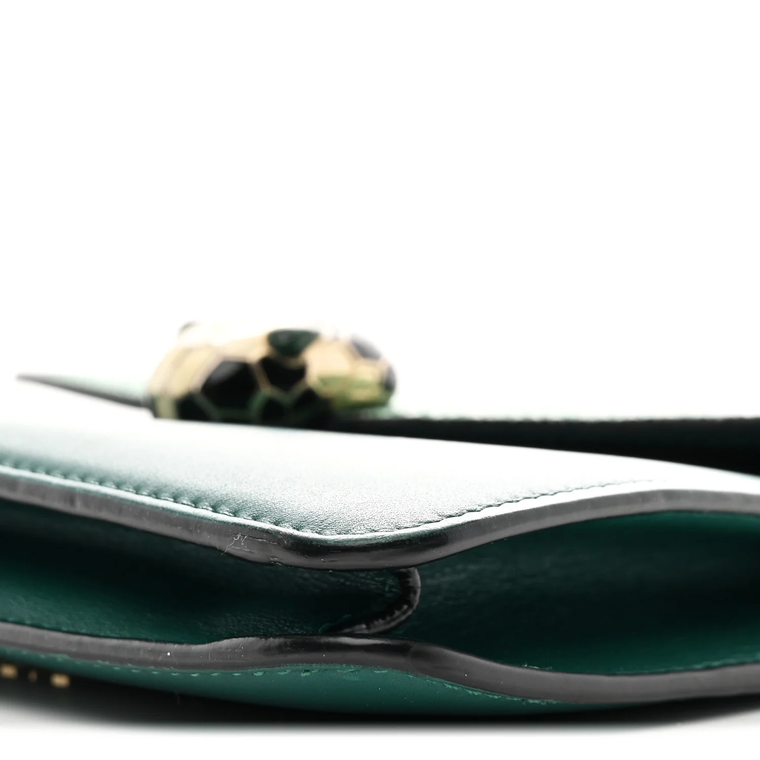 Galuchat Calfskin Serpenti Forever Crossbody Bag Green - Image 10