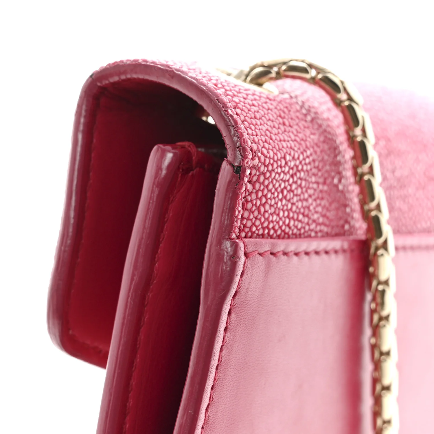 Galuchat Calfskin Serpenti Forever Crossbody Bag Pink - Image 12
